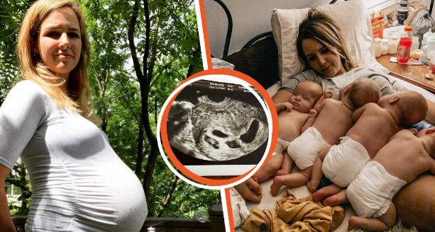 Mutter, die 3 Fehlgeburten erlitten und die Schwangerschaft fast aufgegeben hatte, bringt Vierlinge zur Welt
